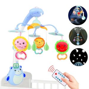 Movil para Cuna con Proyector Luces y Control IDEAL GIRASOL celeste