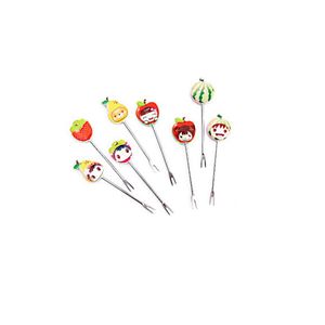 Juego de Mini Tenedores para Frutas Niños Amarillo