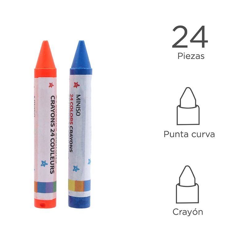 Paquete De Crayolas Con Borrador, - Papeleria - Miniso en Línea