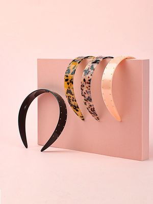 Diadema tejida con estampado de leopardo para sujetar el cabello colores mixtos 2.5 cm - Miniso