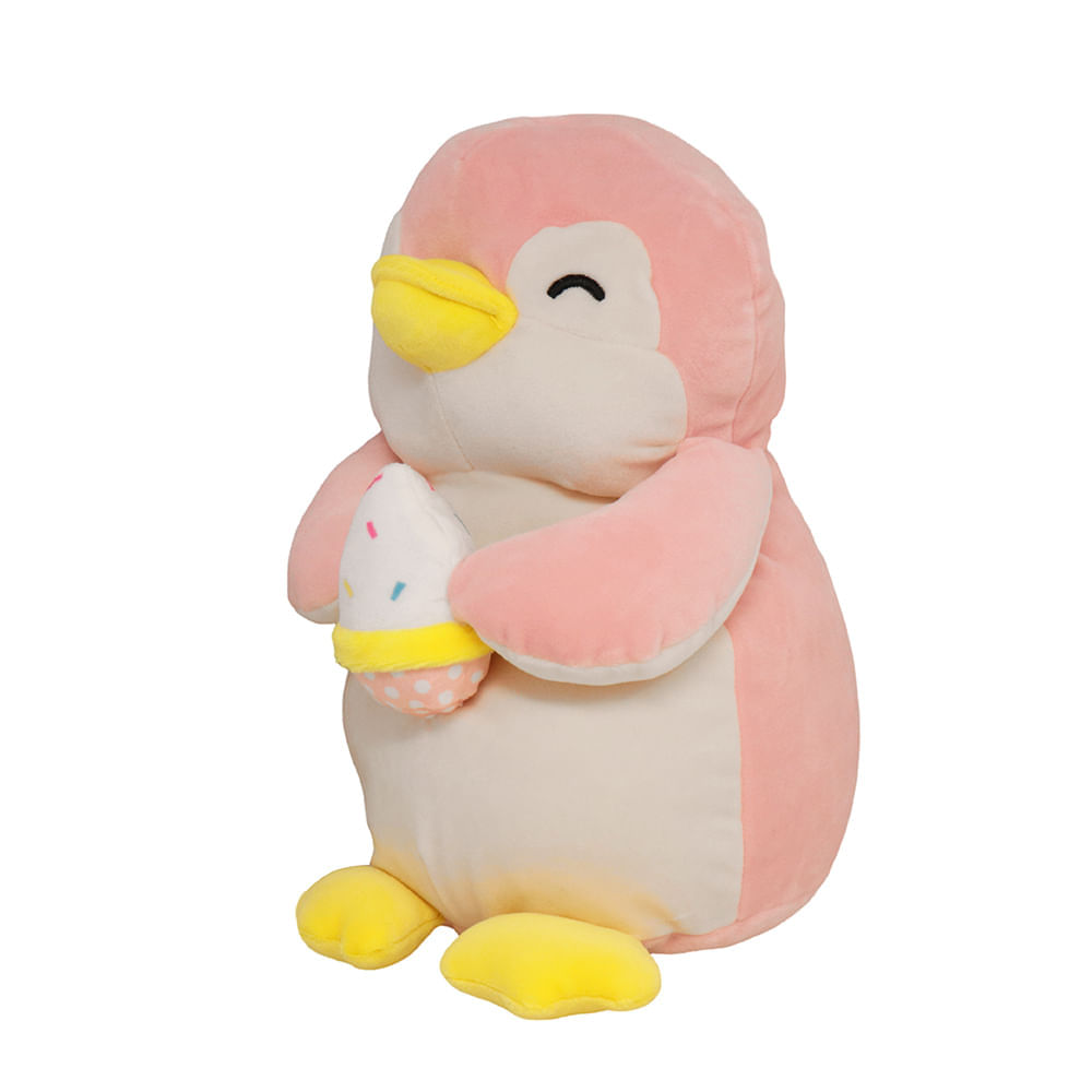 Peluche pinguino con helado rosa Miniso Real Plaza