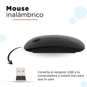 Mouse inalámbrico ultrafino elegante negro - Miniso