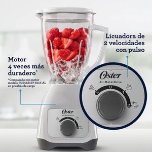 Licuadora Oster 2 Velocidades con Vaso de Vidrio y Control de Perilla - Blanco