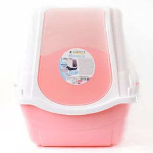 Arenero para Gatos - Bandeja Cerrada con Filtro - Rosado