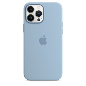 Silicone Case Iphone 13 Pro Azul Niebla + Lamina De Vidrio