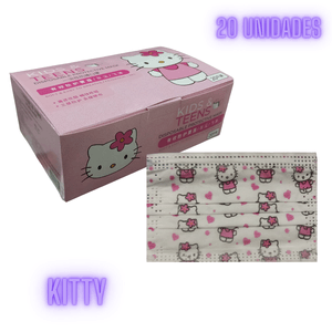 Mascarilla Quirurgica Niñas Kitty / Disney / Caja x 20 unidades