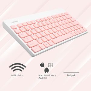 Set de teclado y mouse inalámbrico blanco/rosa  - Miniso