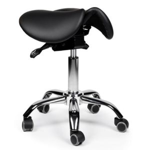 Taburete Ergonómico PAC40-08 Cuero Negro