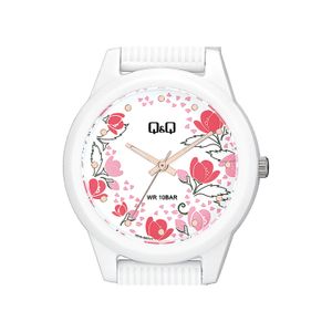 Reloj Q&Q Original Mujer Acuático Diseño Flores Blanco