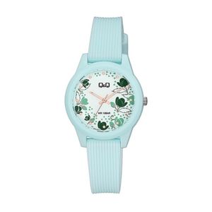 Reloj Q&Q Original Mujer Acuático Diseño Flores Celeste