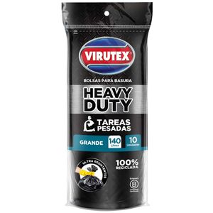 Bolsa de Basura Antibacterial VIRUTEX Heavy Duty 140l Paquete 10un