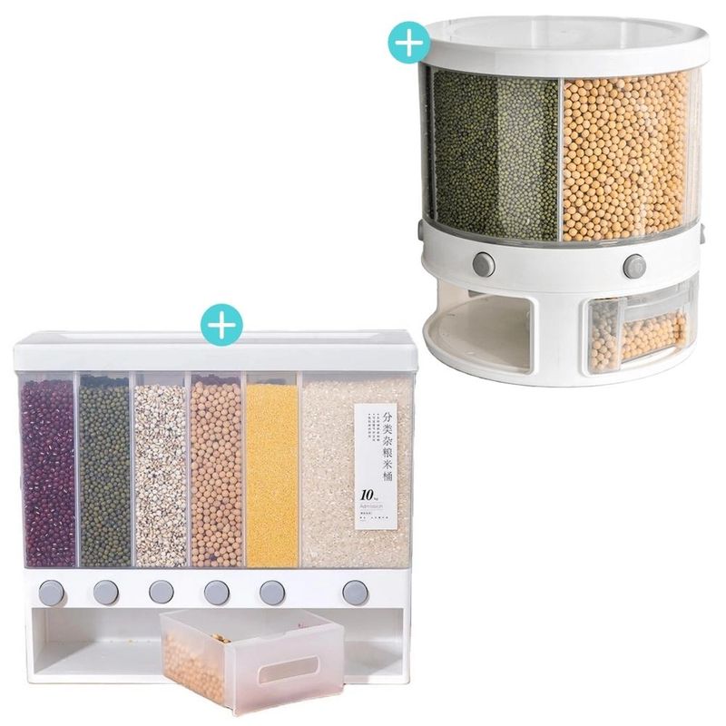 Dispensador De Arroz Menestras Cereales De 6 Divisones