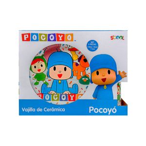 Set de vajilla de Cerámica de 3 piezas SCOOL - Pocoyo
