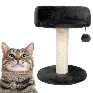 Rascador para Gato con Cama + Juguete - Gris