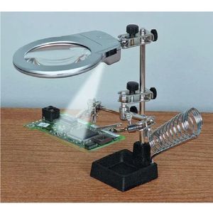 Soporte para Soldar con Lupa y Luz V2
