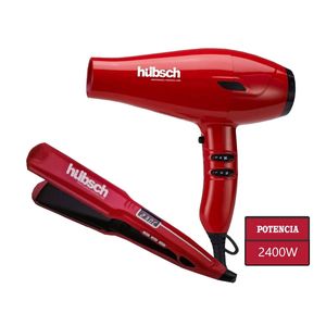 Secadora de Cabello Hubsch AC+Alisadora de cabello 2400W -Rojo
