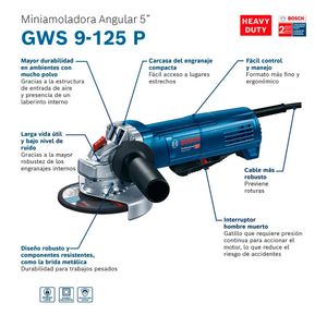 Esmeril Amoladora Bosch GWS 9-125 P 900w Protection