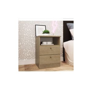 Velador Moderno Magaly Marrón 2 Cajones