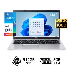 Laptop Acer Aspire 15.6" Intel Core i5 1135G7 8GB RAM 512GB SSD Silver