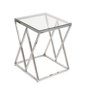 Mesa Lateral Vania Acero Inoxidable Alto Hogar