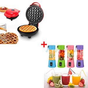 Combo Mini Wafflera + Mini Licuadora Portátil