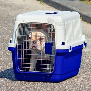 Jaula Transportadora De Perros Gatos L60Azul