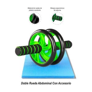 Ejercitador Abdominal Doble Rueda Fitnes Verde