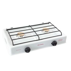 Cocina de Mesa a Gas con 2 Hornillas INKA-2E Blanco