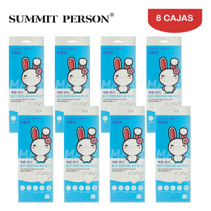 Mascarilla KN95 Summit Person Fish Type NIÑOS·NIÑAS Blanco Caja*10und Pack 8 Cajas