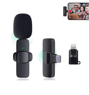 Micrófono inalámbrico Solapero con Adaptador Lightning para IPhone