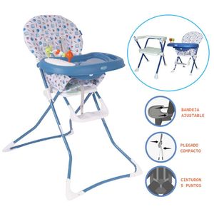 Silla De Comer 2 en 1 Plegable Ebaby Badala628 Azul
