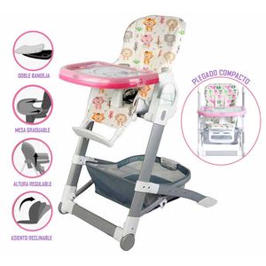 Silla de Comer Regulable Rosado Ebaby CAMI 620-1 Rosado
