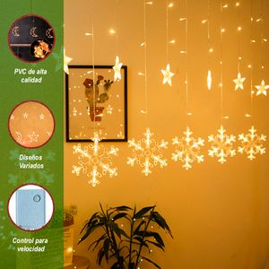 Luces LED Amarillas con 6 Diseños Navideños 220V