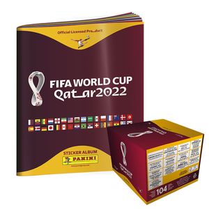 Álbum FIFA World Cup Qatar 2022™ Panini Tapa Blanda + 1 Cajita (104 Sobres)