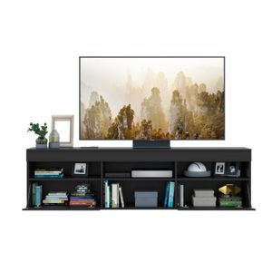 Mesa de TV Contemporánea Leyka 175x48x35 Negro