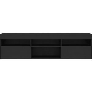 Mesa de TV Contemporánea Leyka 175x48x35 Negro
