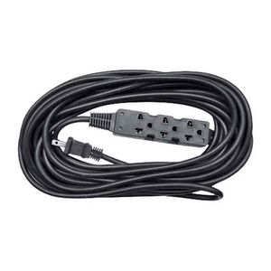 Extensión de cable Teraware 5m, 3 tomas, enchufe plano, negro