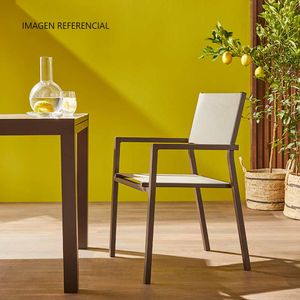 Silla de terraza aluminio textileno Marrón