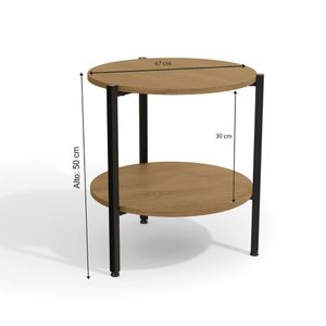 Mesa auxiliar London redonda 47cm Maple/Metal