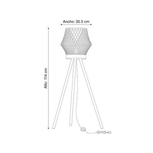 Lámpara de pie Blanco E27 H114cm Kanel