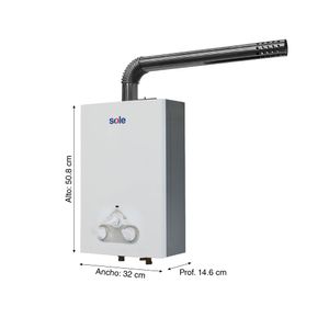 Terma a Gas Sole Tiro Forzado GLP 10L + Accesorios