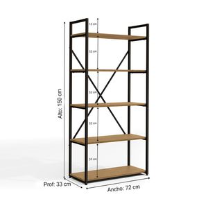Estante London 150cm Maple Metal