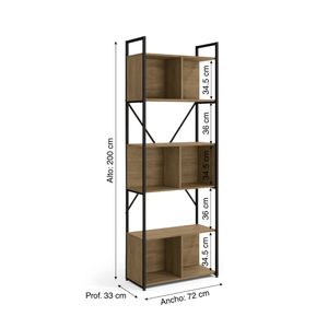 Estante London 3 niveles 200cm Maple Metal