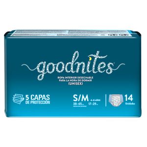 Ropa Interior Desechable Goodnites Unisex S/M - 14 UN