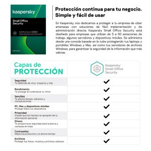 Antivirus Small Office Security 7 Kaspersky 50 dispositivo 5 Server 3 años