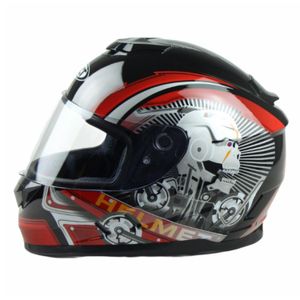 Casco Moto WLT 107 Skull Black/Red (Medium)