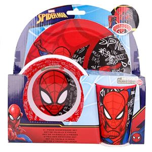 Vajilla infantil Spiderman - 3 piezas Melamina