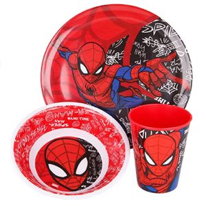 Vajilla infantil Spiderman - 3 piezas Melamina