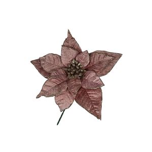 Flor Poinsettia Rosado Santini