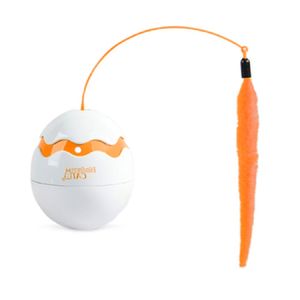 Juguete para Gatos - Huevo Dinner Spinner con Pluma Naranja